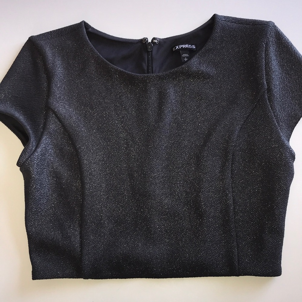 Express silver/gray short sleeve top